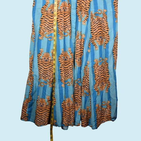 Tuckernuck Guadalupe Dress Size Medium Blue Striped Luciana Tibet Tiger Maxi - Picture 13 of 15